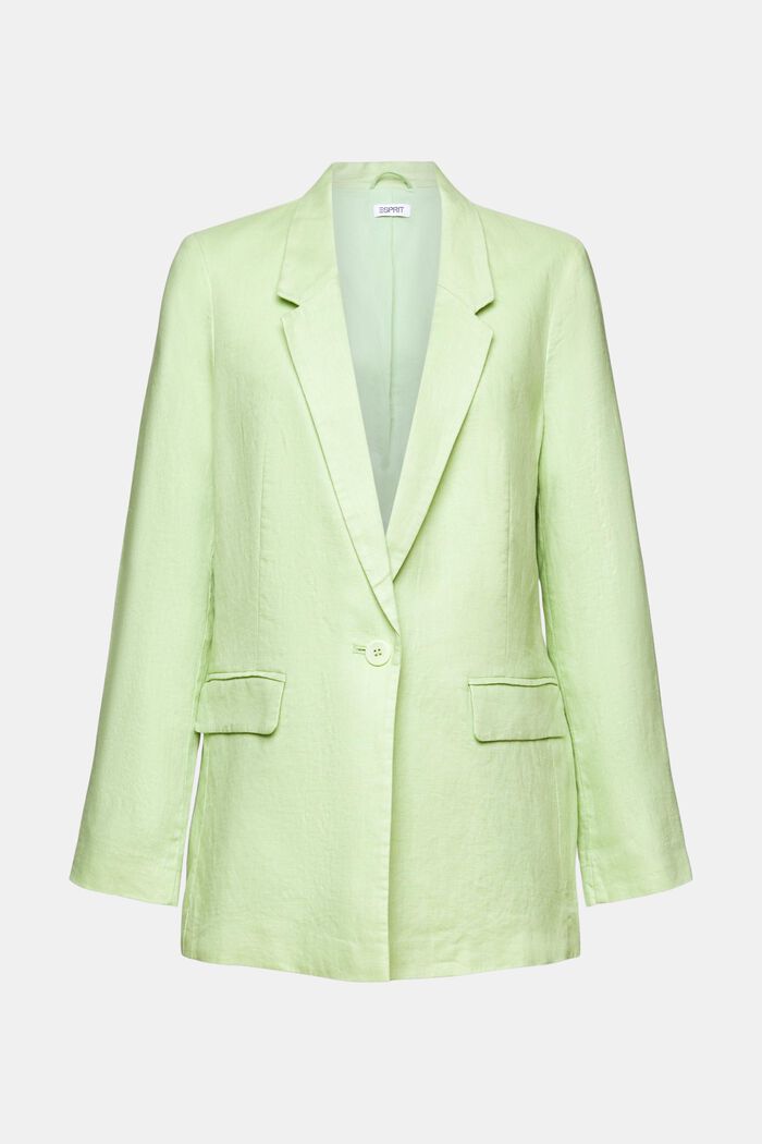 Blazer monopetto in lino, LIGHT GREEN, detail image number 5