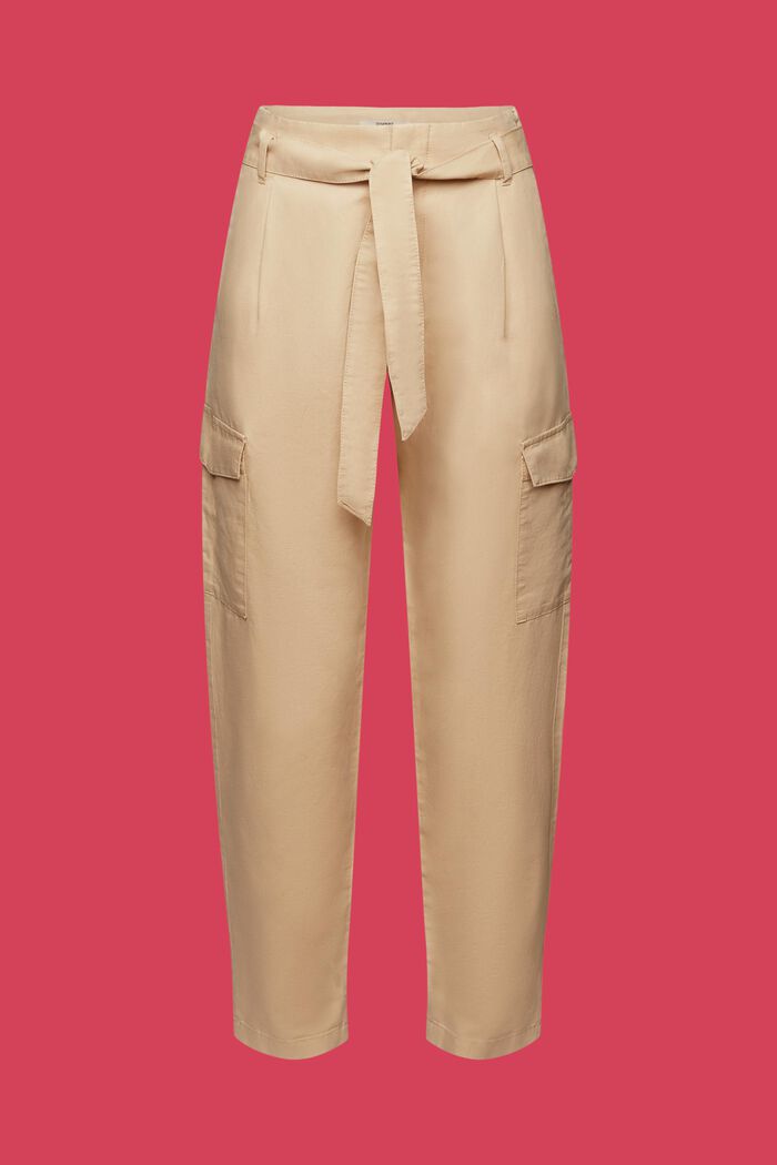Pantaloni cargo con cintura, SAND, detail image number 6