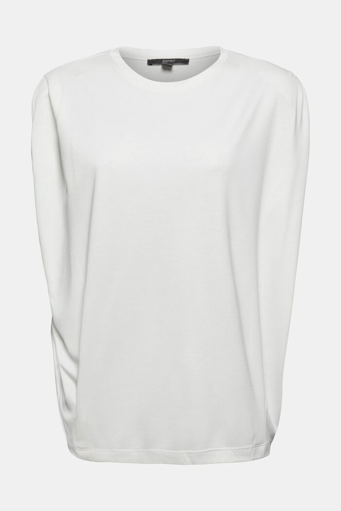 T-shirt con spalle imbottite, LENZING™ ECOVERO™, OFF WHITE, detail image number 0