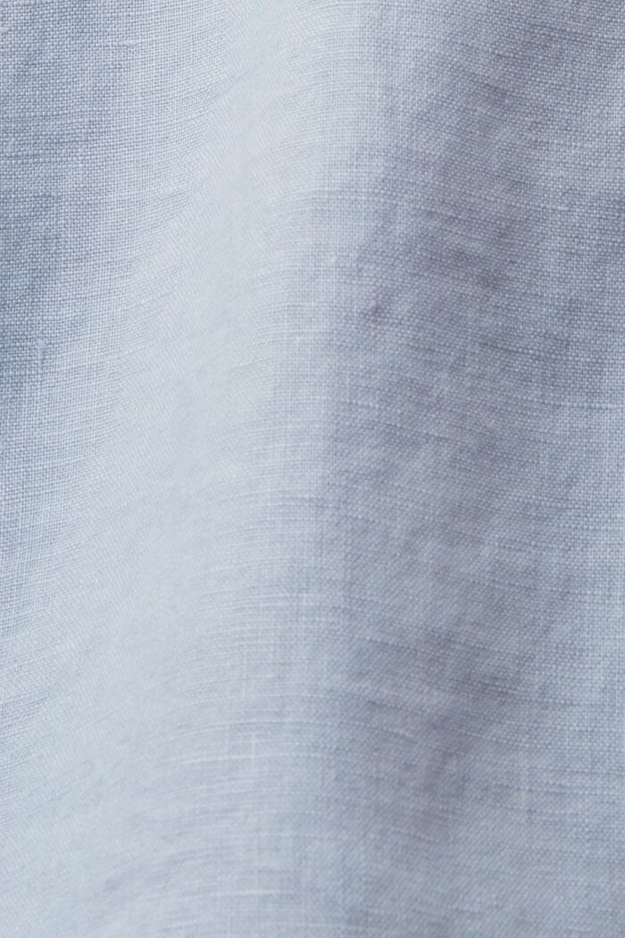 Blusa in lino a maniche corte, LIGHT BLUE LAVENDER, detail image number 5