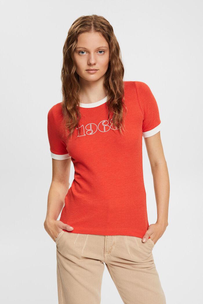 T-shirt con stampa, ORANGE RED, detail image number 2
