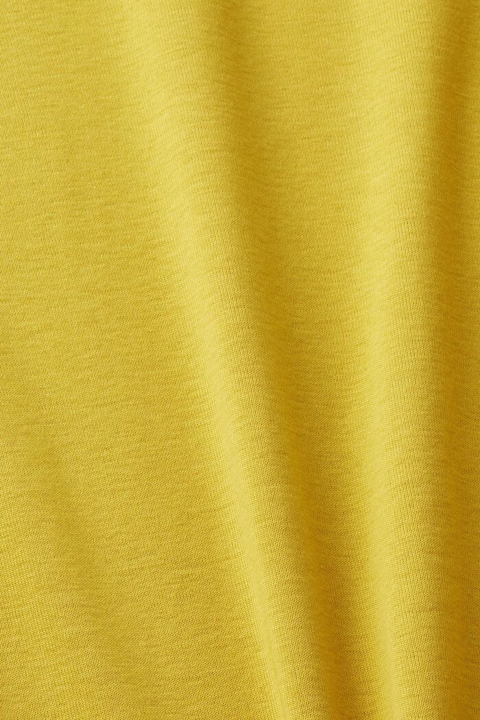 Top in cotone a maniche lunghe, DUSTY YELLOW, detail image number 6
