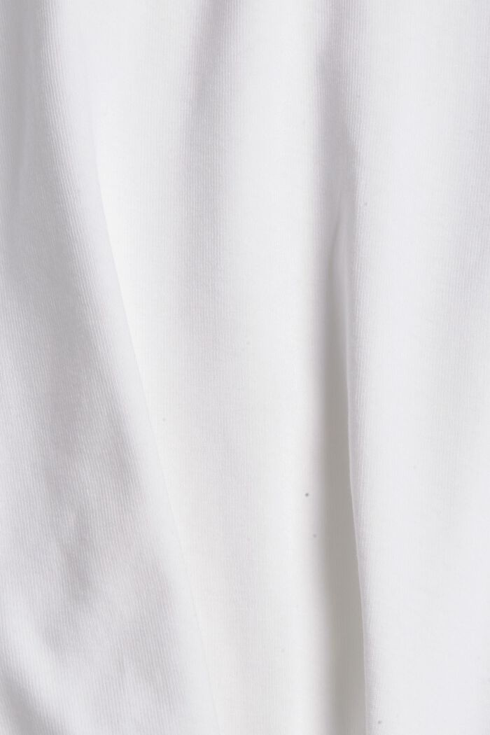 Maglia a maniche lunghe con collo alla coreana, WHITE, detail image number 4