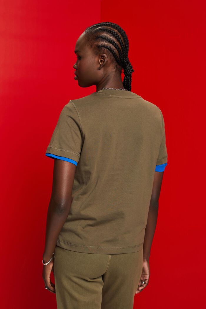 T-shirt Loose Fit, 100% cotone, KHAKI GREEN, detail image number 3