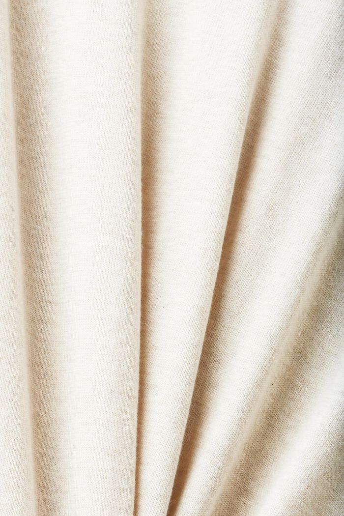 Maglione a maniche corte in maglia con lino, LIGHT TAUPE, detail image number 4