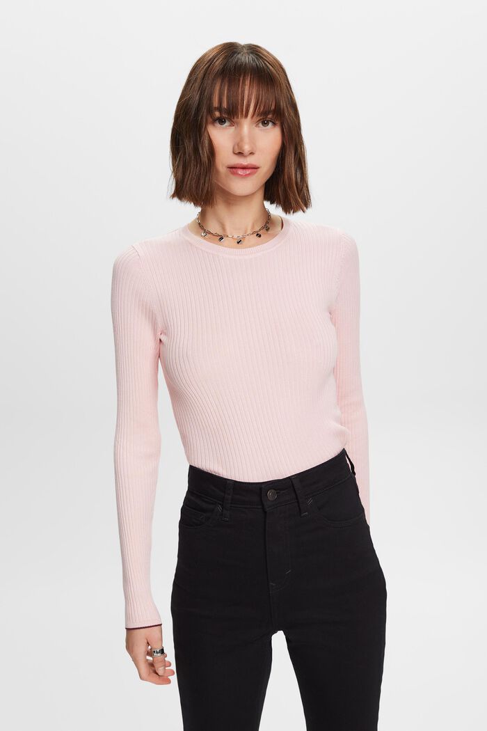 Top a righe in maglia a coste, PASTEL PINK, detail image number 2