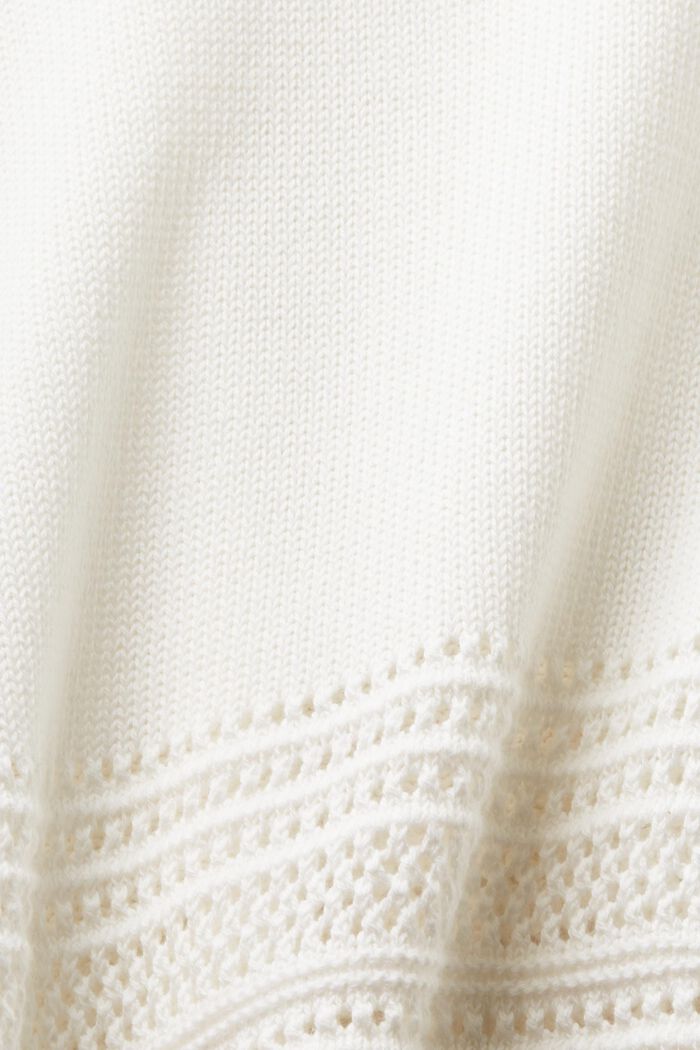 Pullover girocollo a maglia traforata, OFF WHITE, detail image number 5