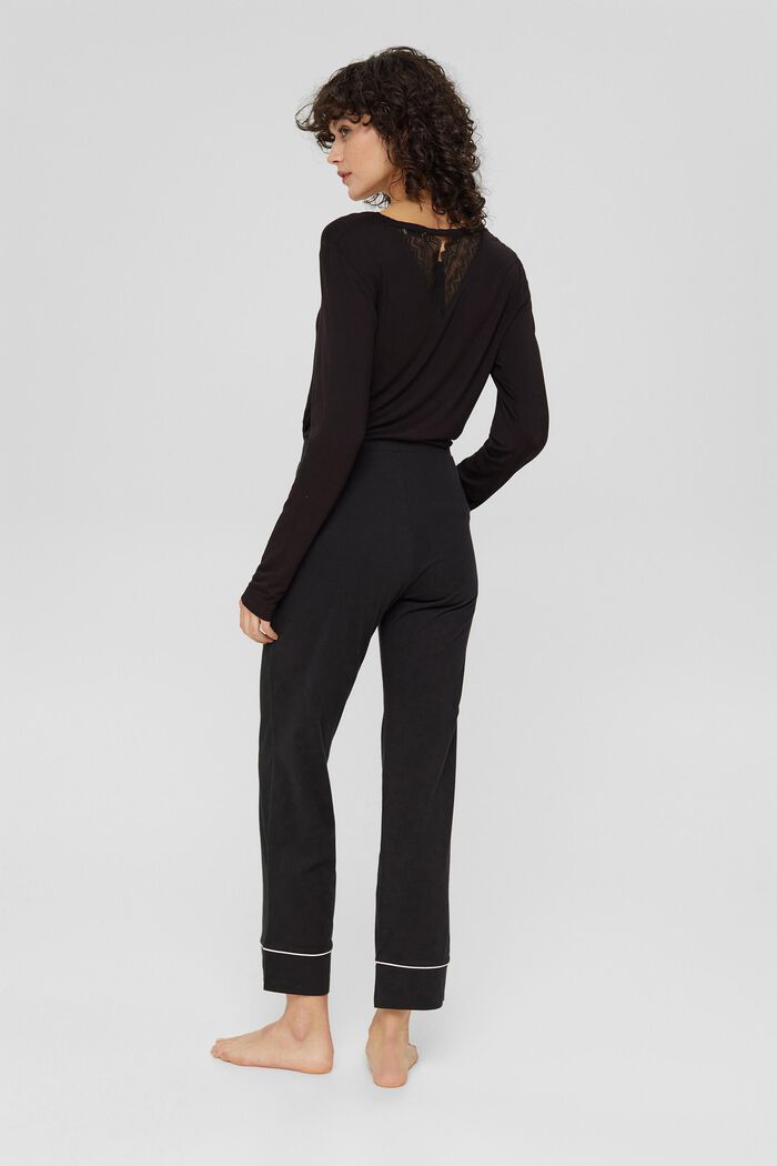 Pantaloni da pigiama in 100% cotone biologico, BLACK, detail image number 3