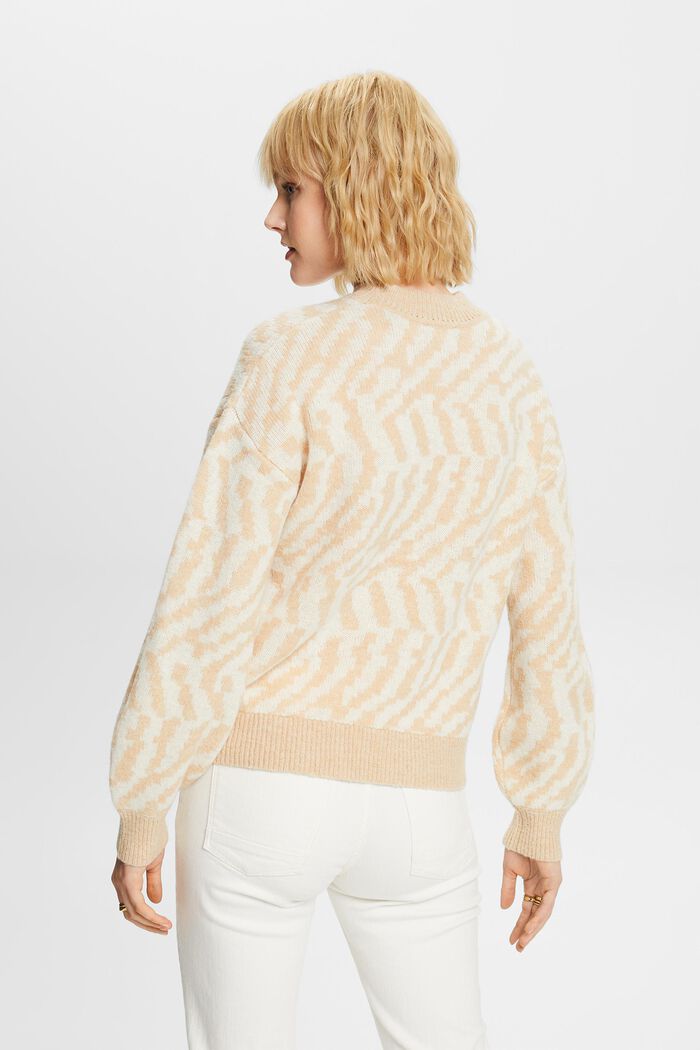 Pullover jacquard astratto, DUSTY NUDE, detail image number 3