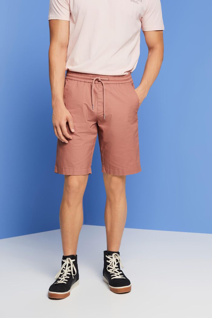 Shorts in twill di cotone, DARK OLD PINK, detail image number 0