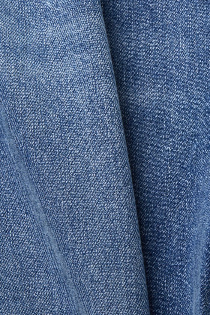 Jeans mom fit a vita alta, misto cotone, BLUE LIGHT WASHED, detail image number 5