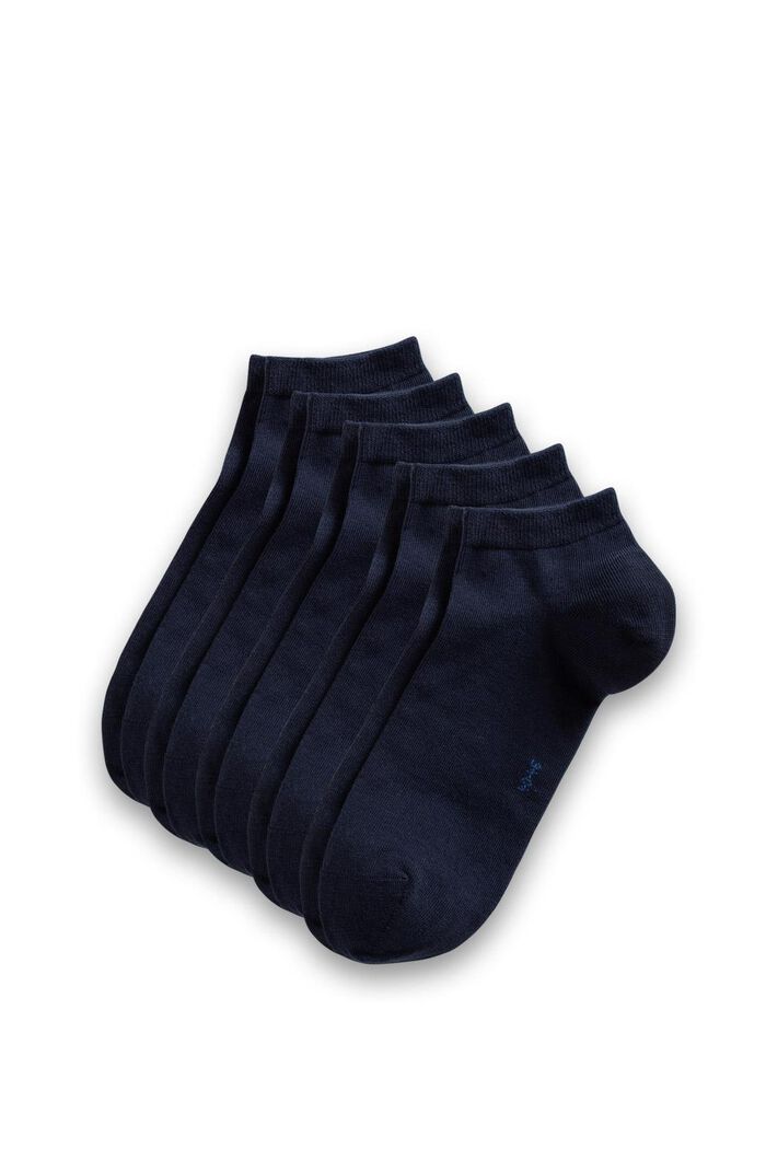 Confezione di 5 paia di calzini da sneakers in misto cotone, MARINE, detail image number 0