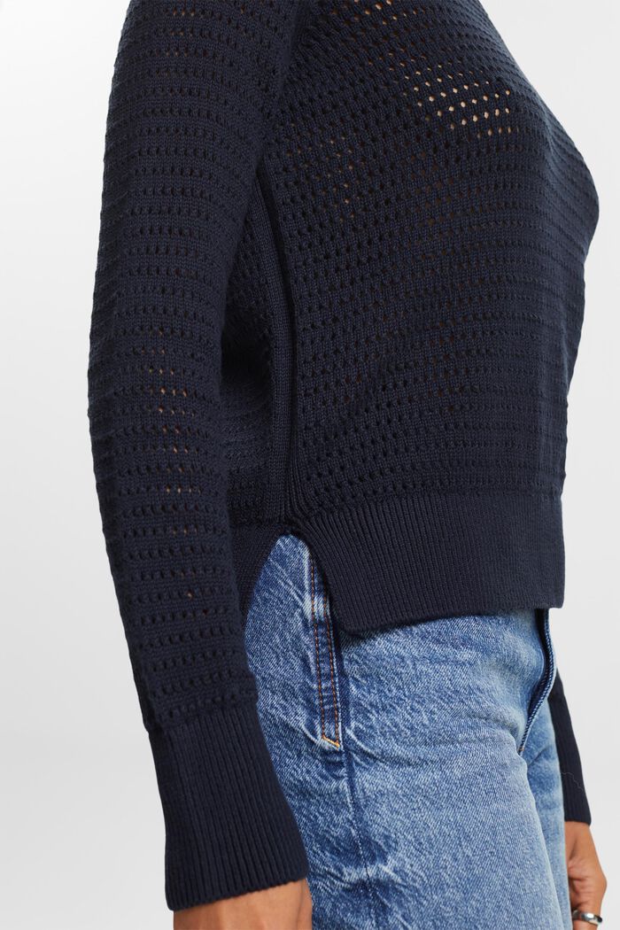 Pullover in mesh, NAVY, detail image number 3
