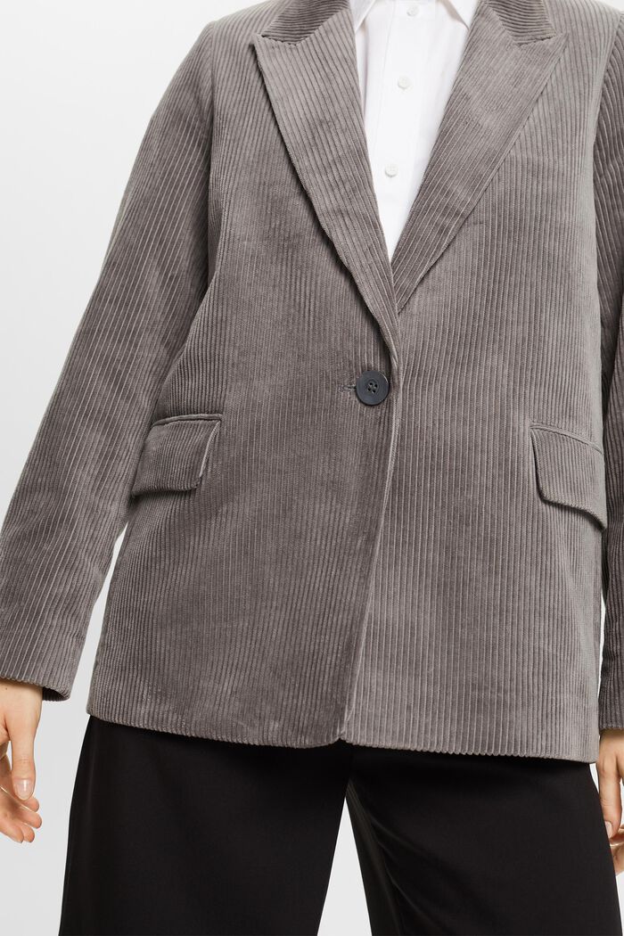 Blazer oversize in velluto di cotone, BROWN GREY, detail image number 2