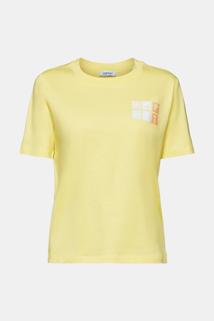 T-shirt in jersey con logo, PASTEL YELLOW, detail image number 6