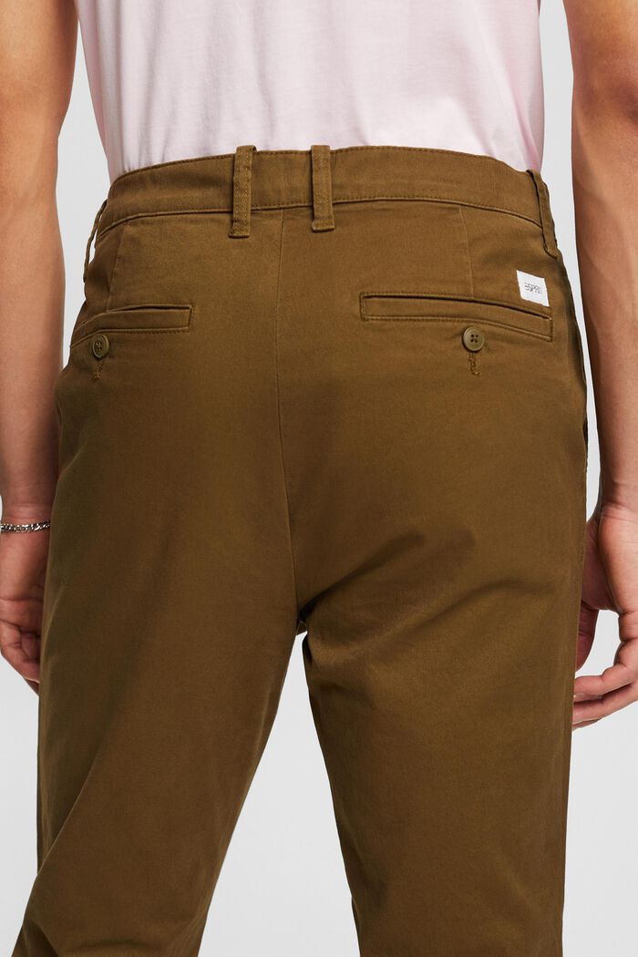 Pantaloni chino con gamba slim, KHAKI GREEN, detail image number 3