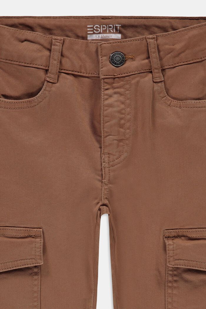 Pantaloni cargo con vita regolabile in cotone, CARAMEL, detail image number 2