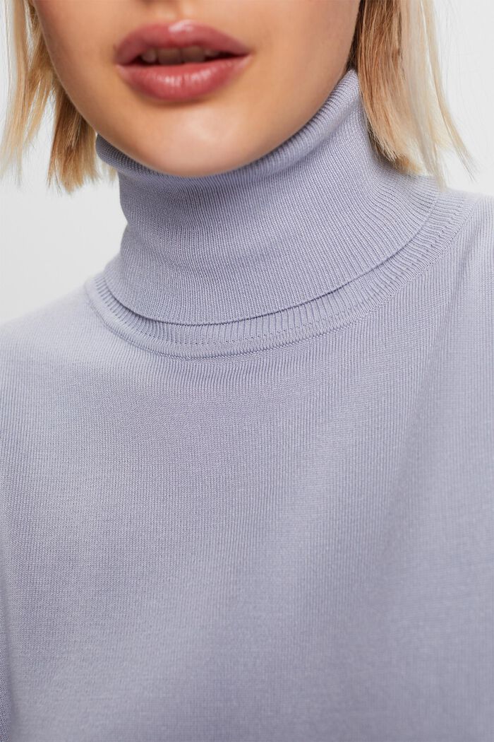 Pullover basic con scollo a dolcevita, LENZING™ ECOVERO™, LIGHT BLUE LAVENDER, detail image number 2