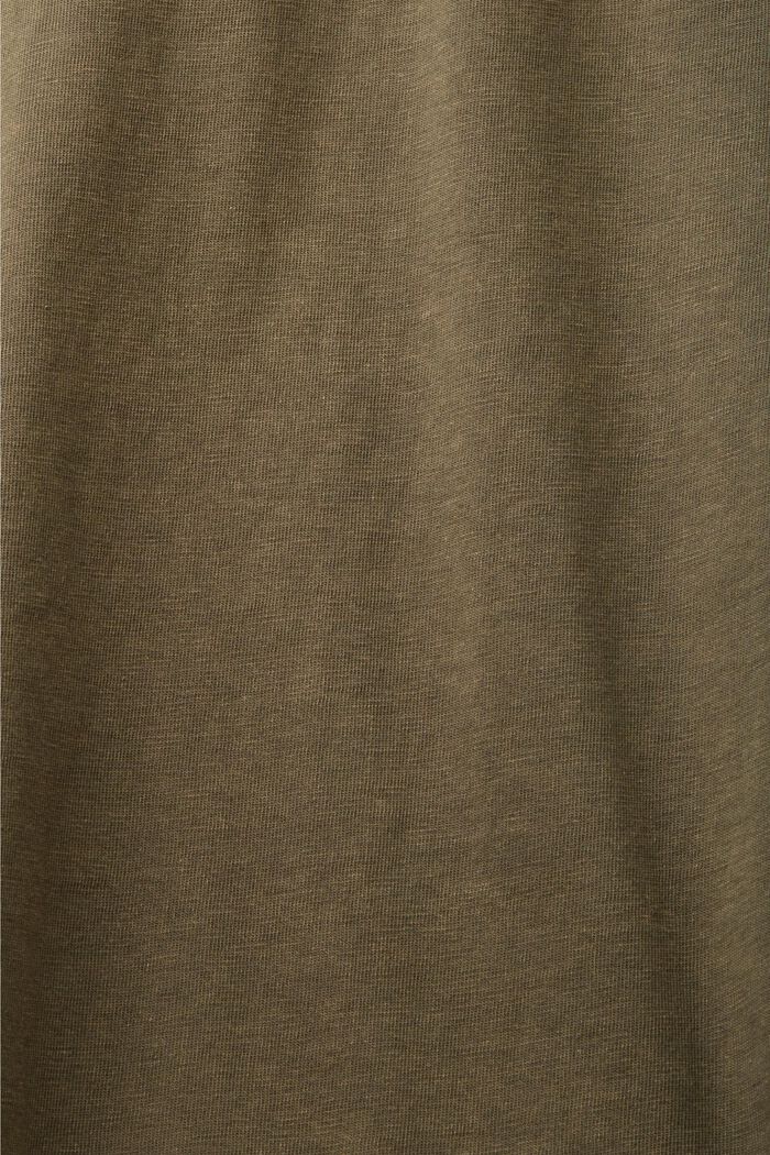 T-shirt con scollo a V in cotone, KHAKI GREEN, detail image number 5