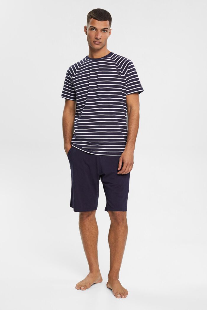 Pigiama in jersey con shorts, NAVY, detail image number 1