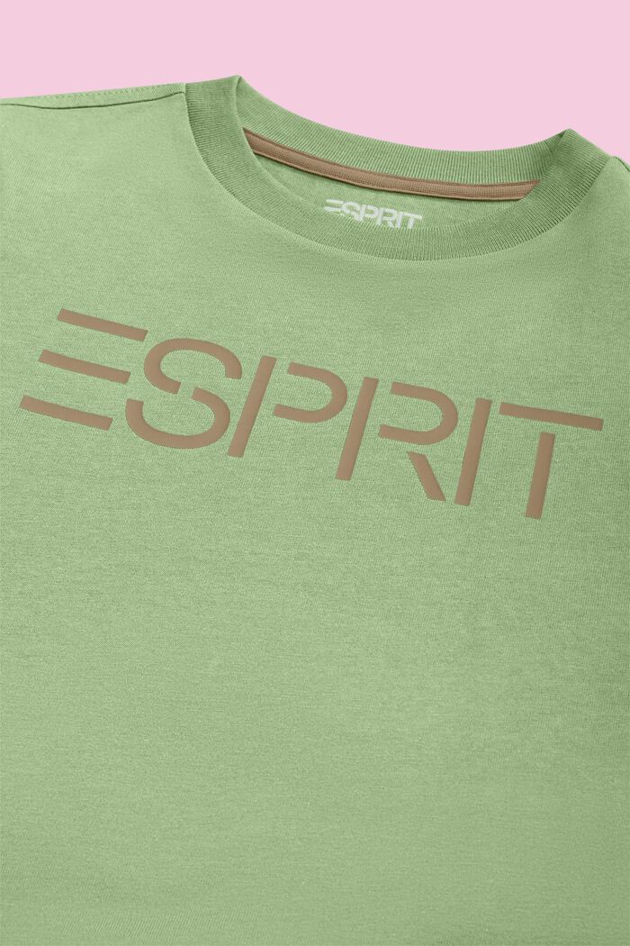 T-shirt con logo in cotone biologico, LIGHT GREEN, detail image number 2