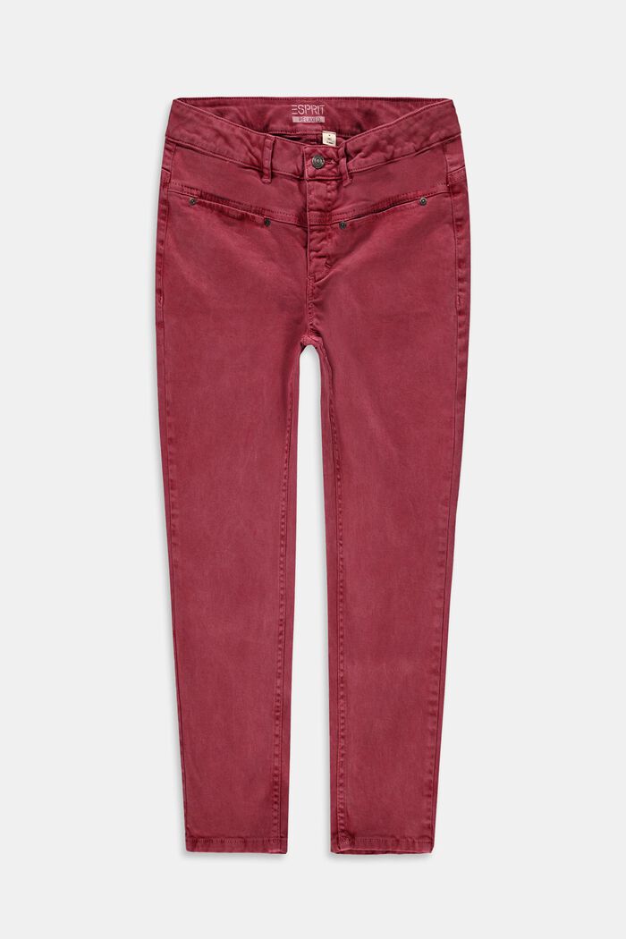 Pantaloni con cotone biologico, DARK RED, overview
