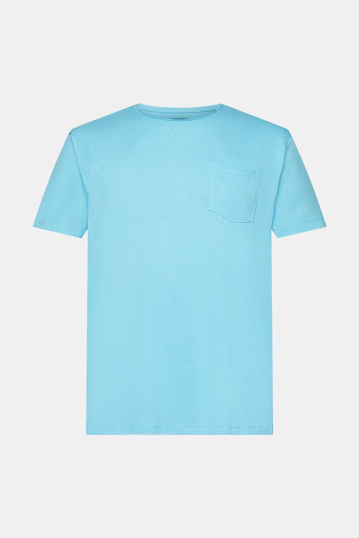 In materiale riciclato: t-shirt melangiata in jersey, TURQUOISE, detail image number 7