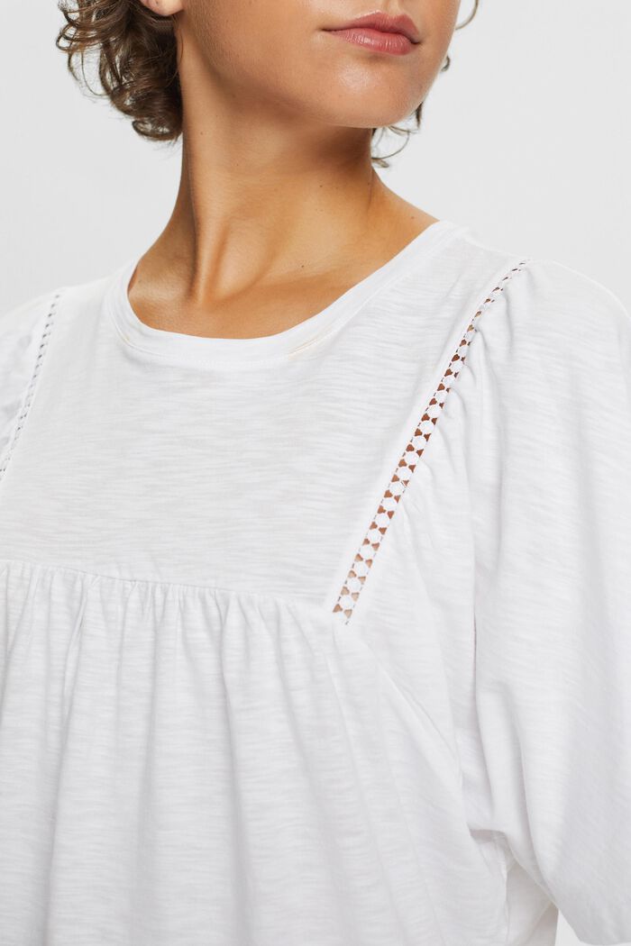 T-shirt svasata, 100% cotone, WHITE, detail image number 2
