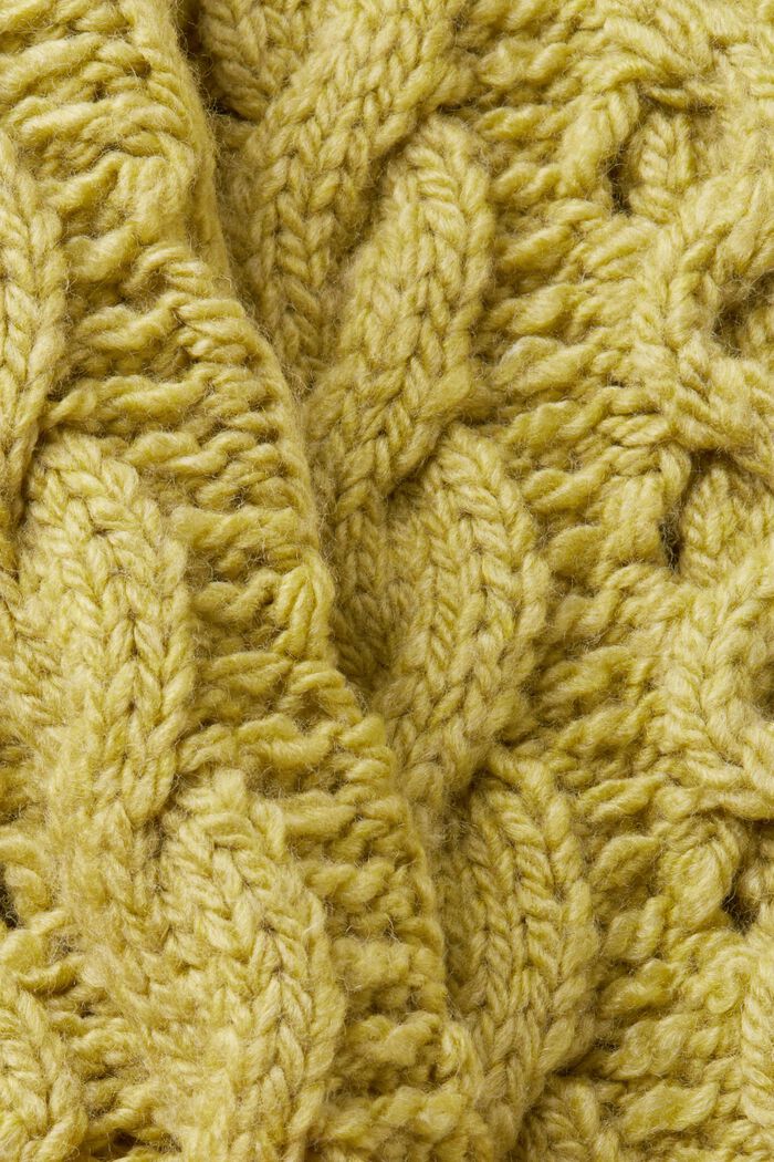 Pullover in misto lana in maglia intrecciata, PISTACHIO GREEN, detail image number 5