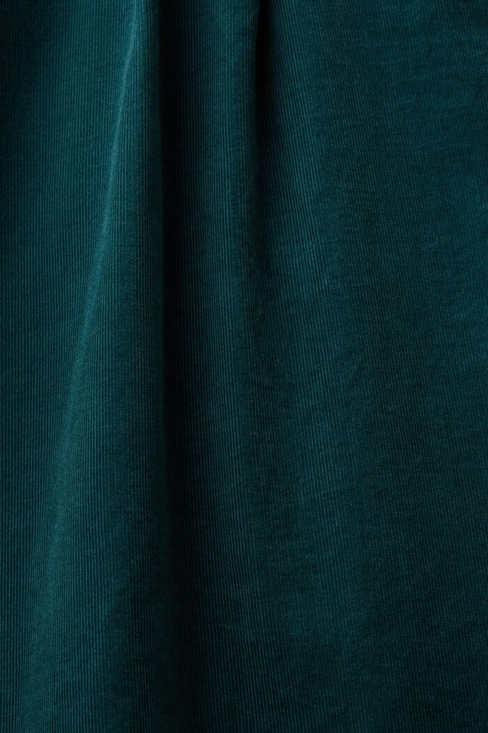Camicia blusata oversize in velluto, EMERALD GREEN, detail image number 5