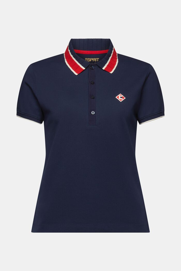 Polo in cotone a maniche corte, NAVY, detail image number 6
