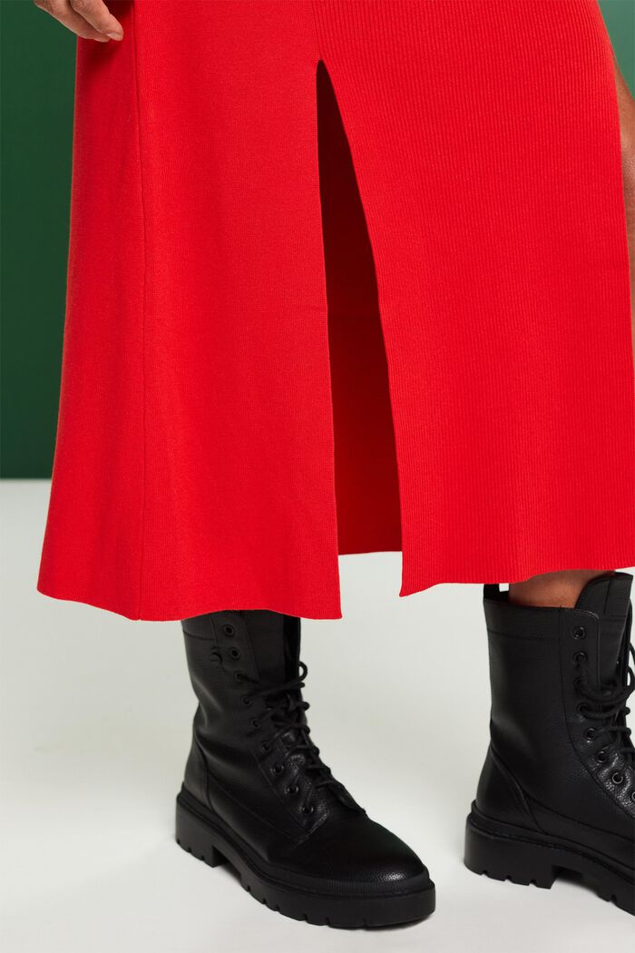 Abito midi in maglia a coste, RED, detail image number 3