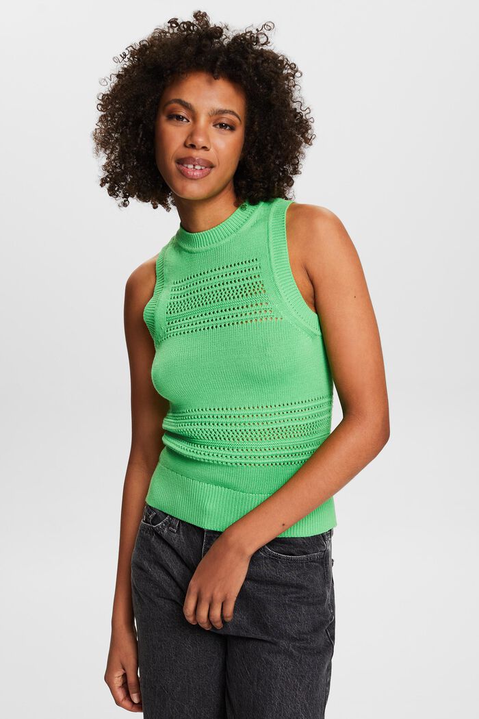 Pullover in mesh senza maniche, CITRUS GREEN, detail image number 4