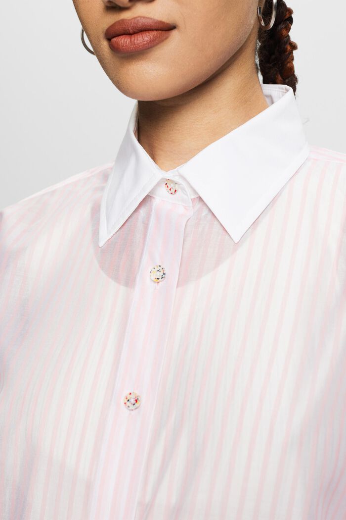 Camicia button down trasparente a righe, PASTEL PINK, detail image number 3