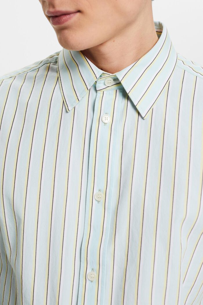 Camicia a righe in cotone, LIGHT AQUA GREEN, detail image number 2