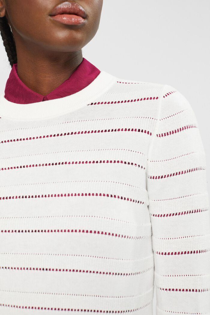 Pullover pointelle, OFF WHITE, detail image number 2