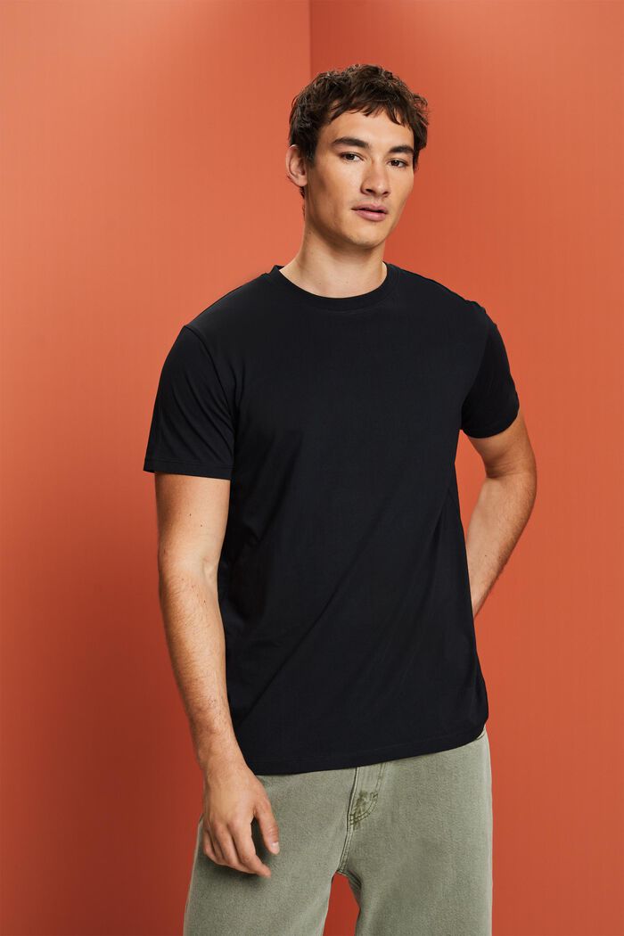 T-shirt in jersey, 100% cotone, BLACK, detail image number 0