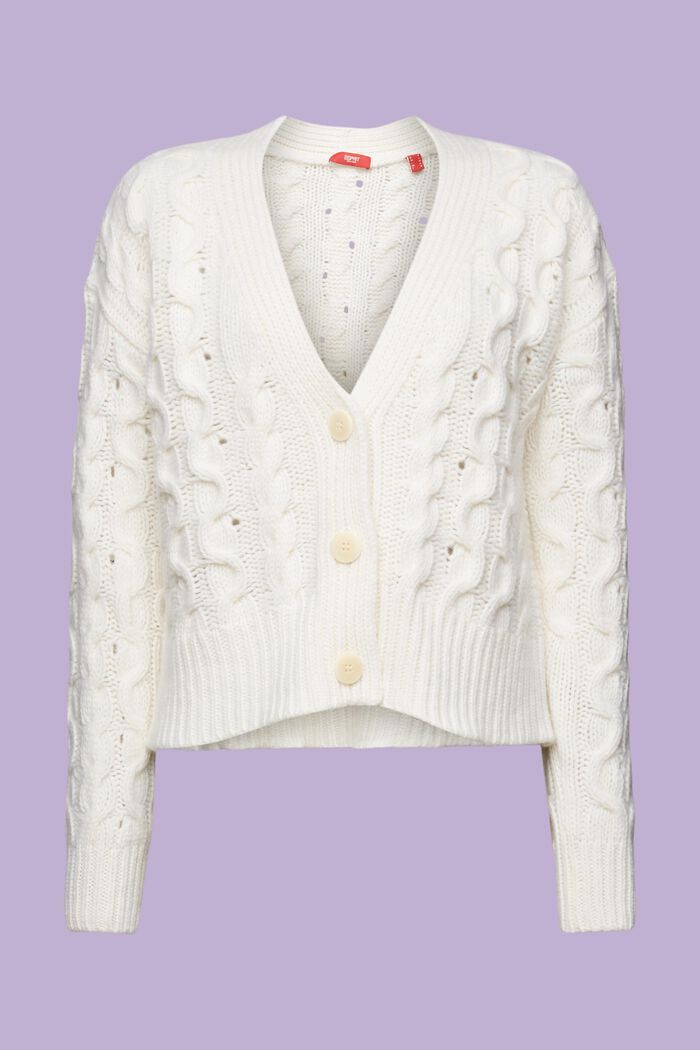 Cardigan in maglia intrecciata, misto lana e cashmere, ICE, detail image number 7