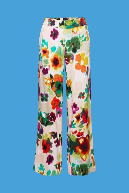 Pantaloni a gamba larga con stampa floreale