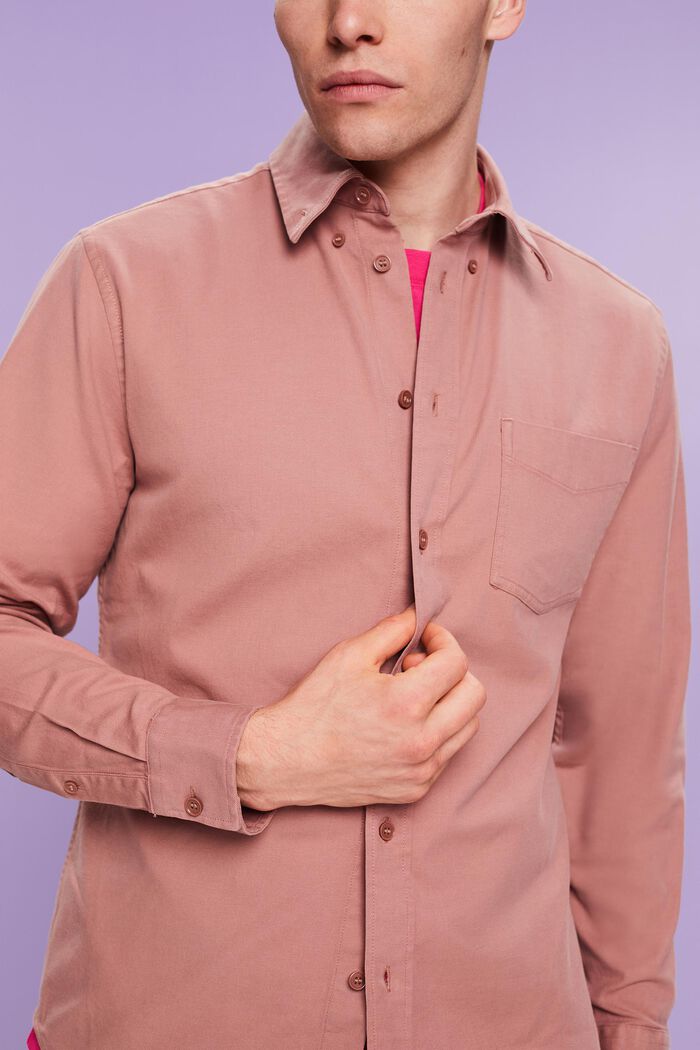 Camicia in twill regular fit, DARK OLD PINK, detail image number 3