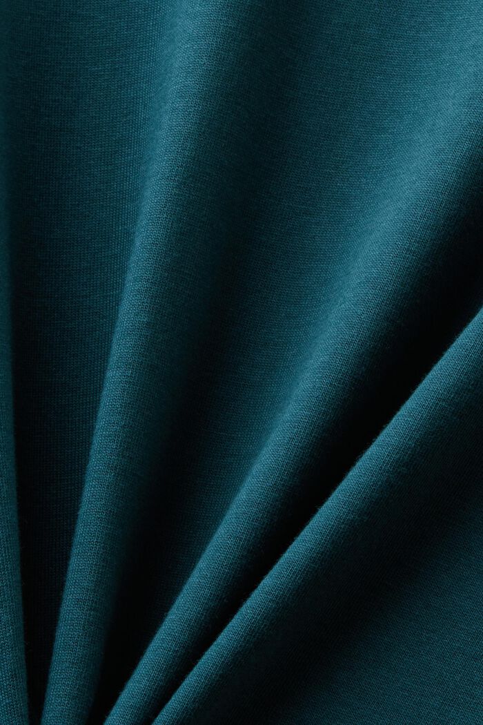 T-shirt in cotone con logo, DARK TEAL GREEN, detail image number 4
