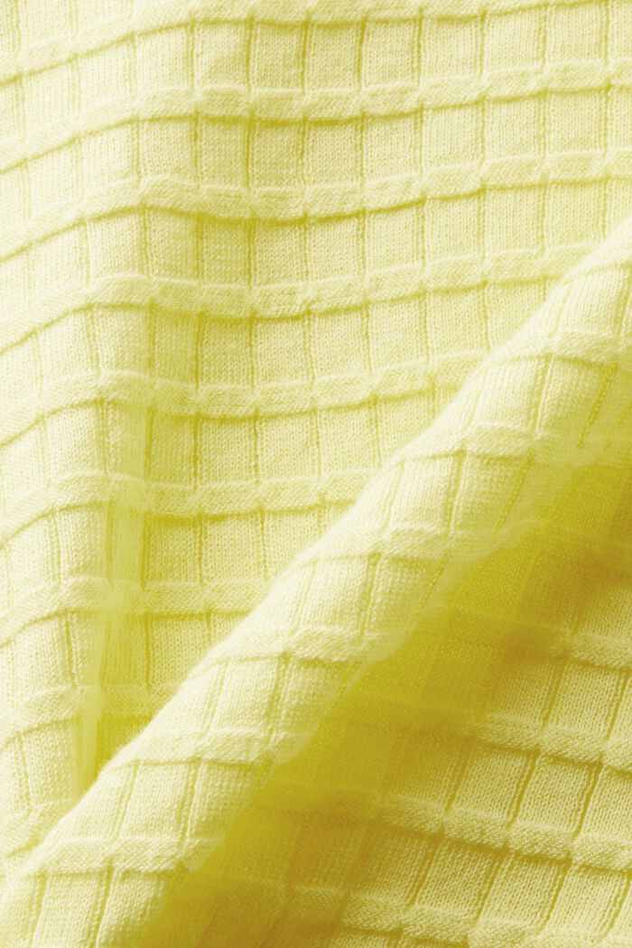 Pullover a maglia strutturata, PASTEL YELLOW, detail image number 4