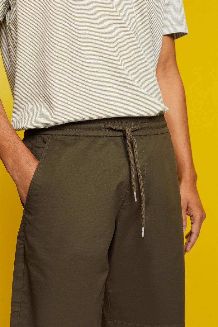 Shorts in twill di cotone, DARK KHAKI, detail image number 2