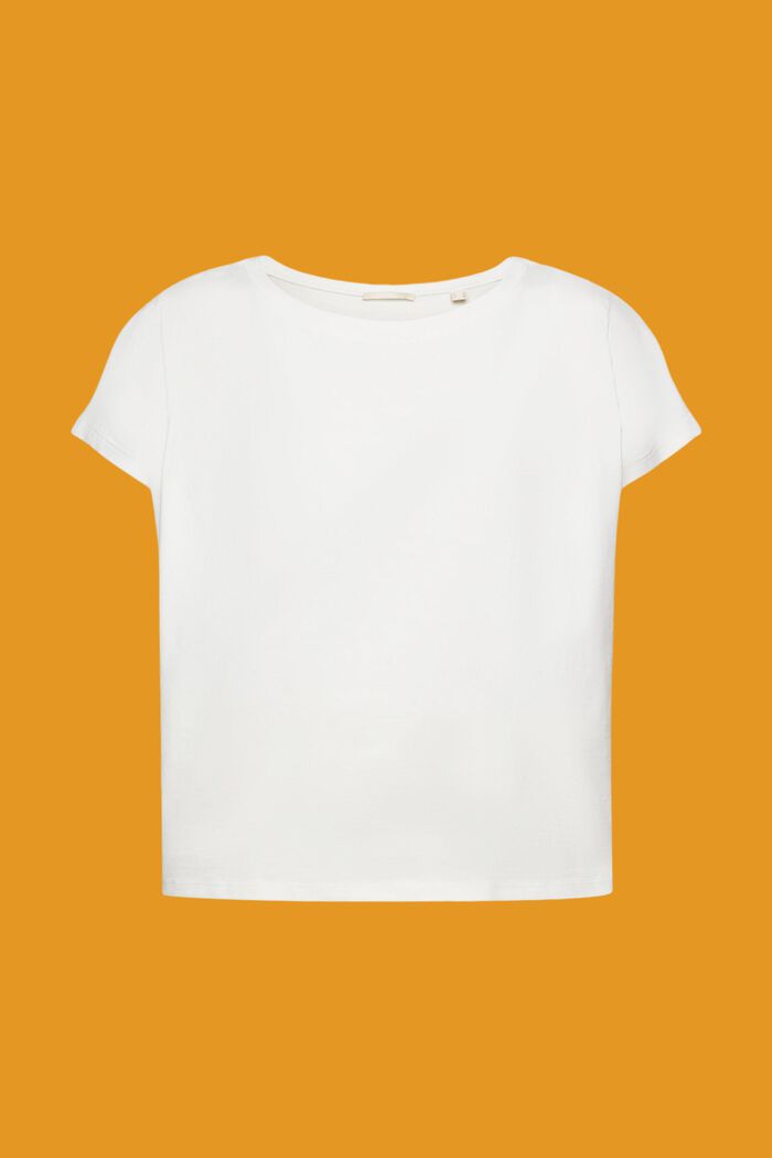 T-shirt con dettagli plissettati, OFF WHITE, detail image number 6