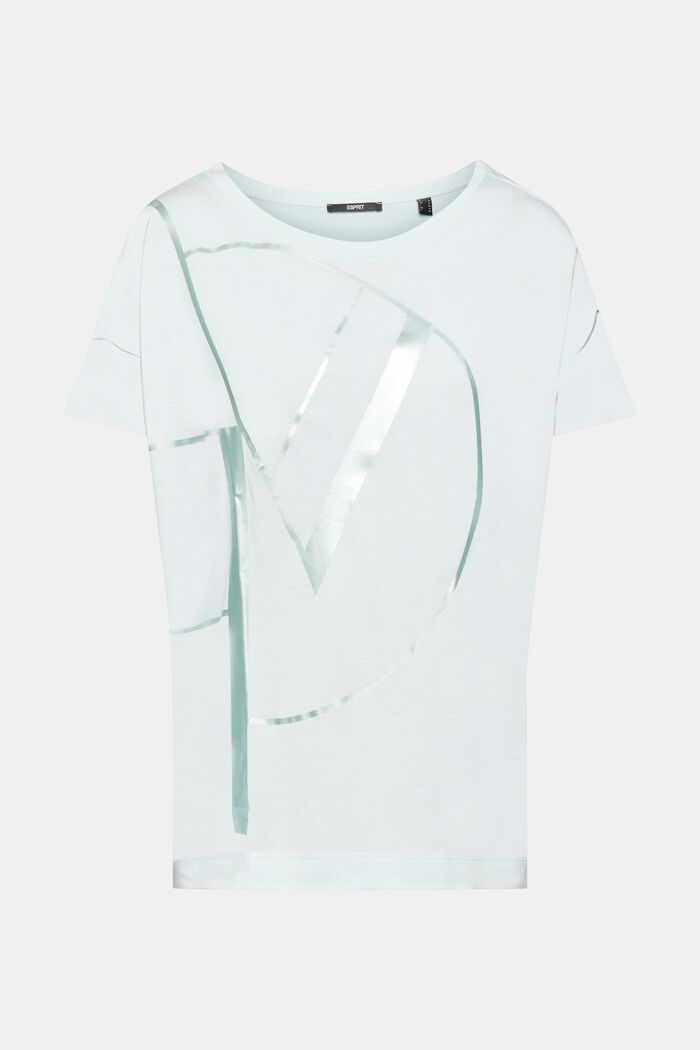 T-shirt con stampa metallizzata, LENZING™ ECOVERO™, LIGHT AQUA GREEN, detail image number 6
