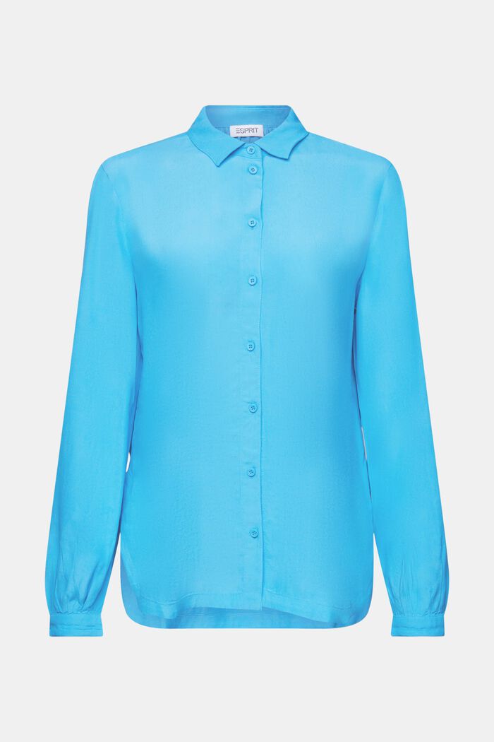 Camicia in crêpe, BLUE, detail image number 7