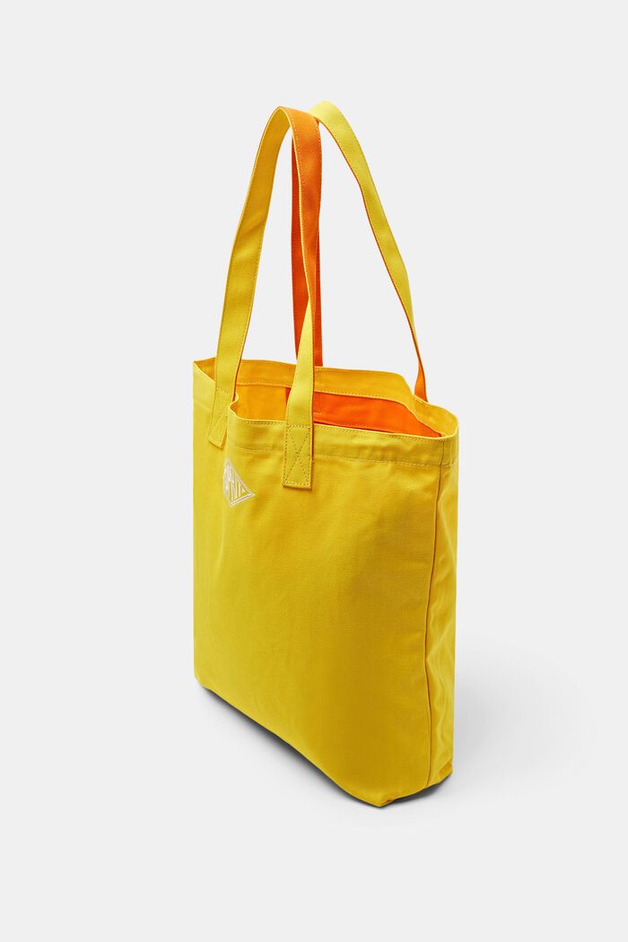 Tote Bag in cotone con logo, YELLOW, detail image number 3