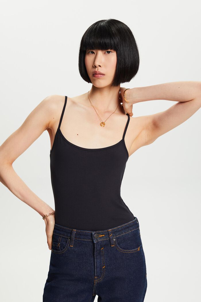 Top intimo in maglia stretch, BLACK, detail image number 0