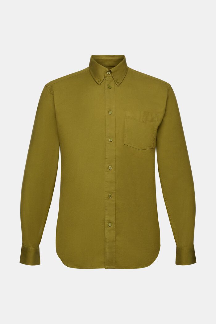Camicia in twill regular fit, OLIVE, detail image number 6