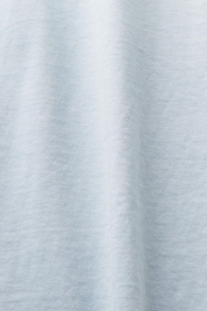 T-shirt in jersey di cotone con logo, LIGHT BLUE, detail image number 4